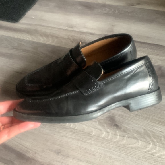 Johnston Murphy Men’s Black Penny Loafer slip on dress shoes size 9.5 Sheepkskin - Picture 3 of 8